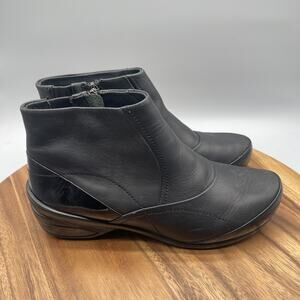 Dansko Shoes Womens 10.5 / 41 Black Leather Ankle Boot Comfort Orthopedic Zip
